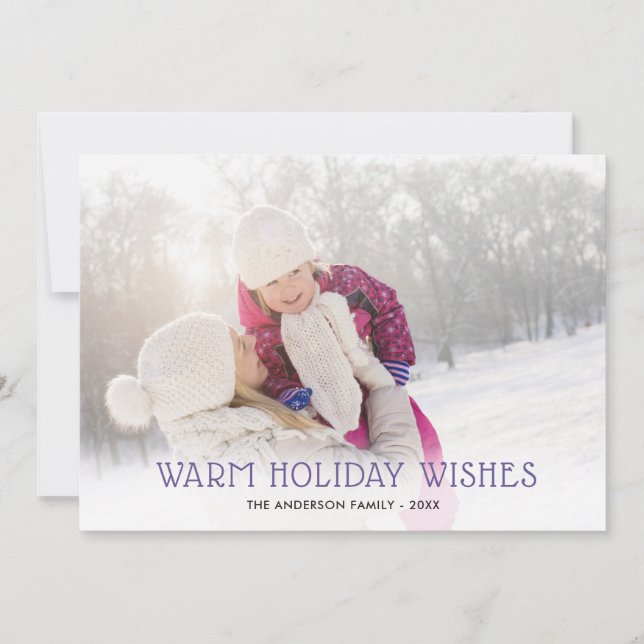 Cartes Pour Fêtes Annuelles Les souhaits chauds | Ultra Violet 2 Photo Noël (Devant)