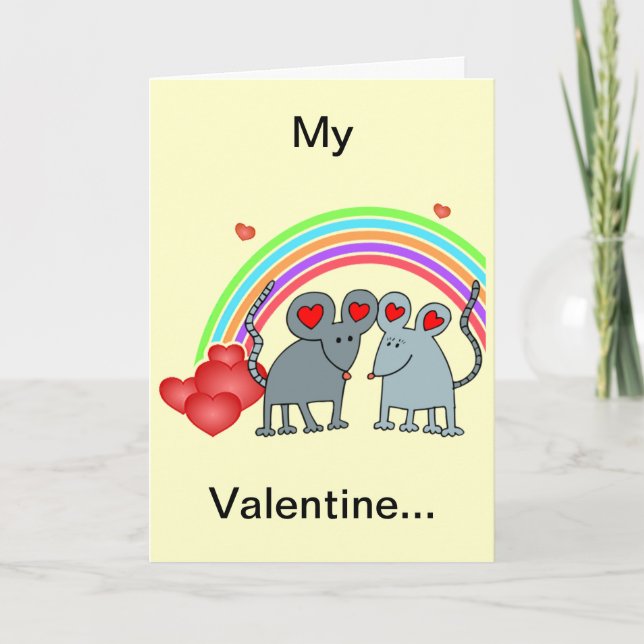 Cartes Pour Fêtes Annuelles Les souris en amour Valentines (Devant)