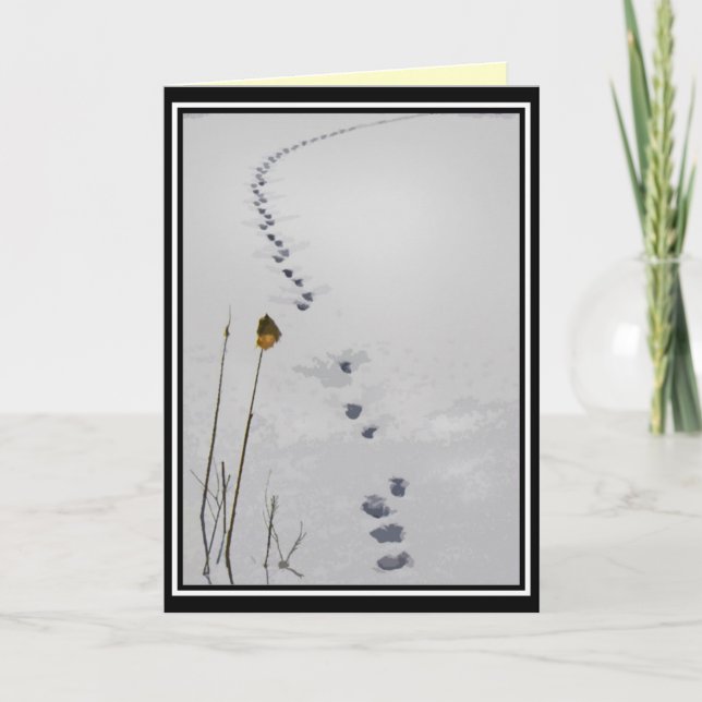 Cartes Pour Fêtes Annuelles Les traces de Noël de neige (Devant)
