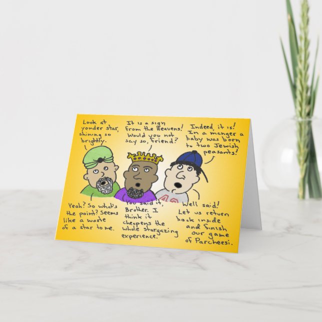 Cartes Pour Fêtes Annuelles Les Trois Hommes Pas Si Sages (Devant)