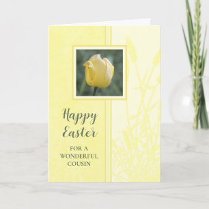 Cartes Pour Fêtes Annuelles Les Tulipes Jaunes Heureux Cousin de Pâques