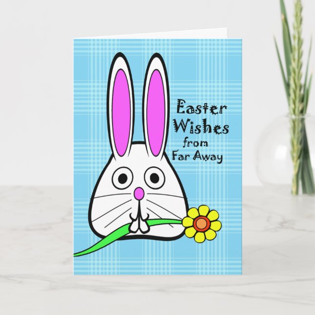 Cartes Pour Fêtes Annuelles Les voeux de Pâques de loin, Bunny mignon (Devant)