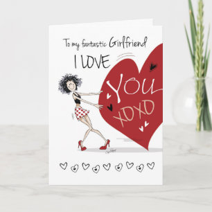 Cartes Pour Fêtes Annuelles Lesbienne, Petite amie Valentine, Quirky Girl & He