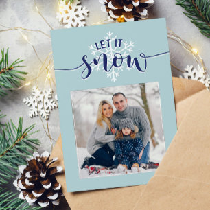 Cartes Pour Fêtes Annuelles "Let It Snow" 3-Photo Gallery Festive