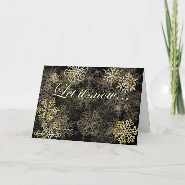 Cartes Pour Fêtes Annuelles Let It Snow Blue Beach Song™ (Devant)