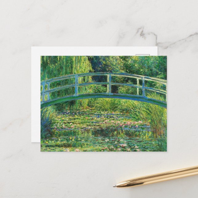 Cartes Pour Fêtes Annuelles L'étang Water-Lily de Claude Monet (Devant/Arrière en situation)