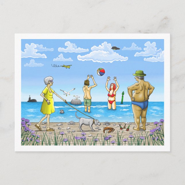 Cartes Pour Fêtes Annuelles L'été à la plage (Devant)