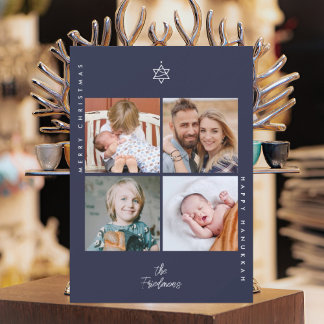 Cartes Pour Fêtes Annuelles L'étoile de David dans l'arbre de Noël