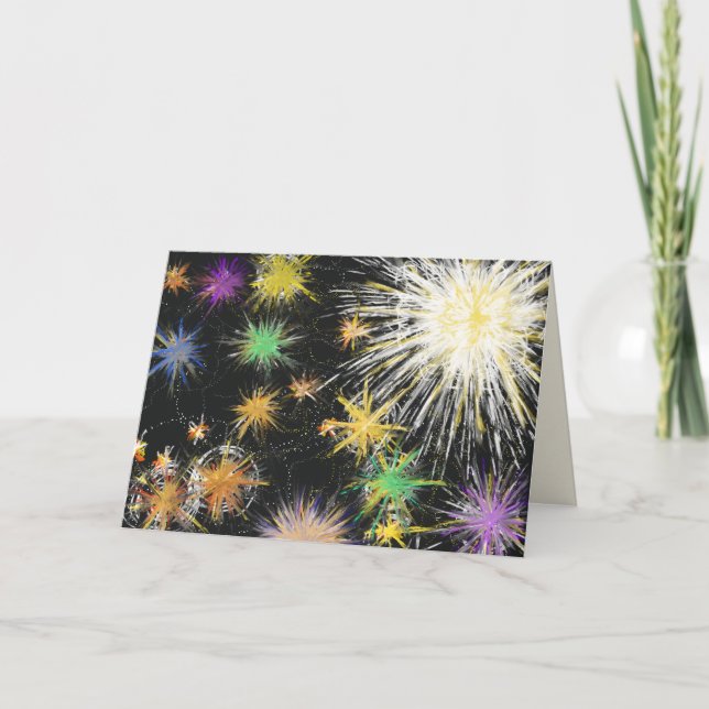 Cartes Pour Fêtes Annuelles L'étoile de la merveille avec l'espace tient le (Devant)
