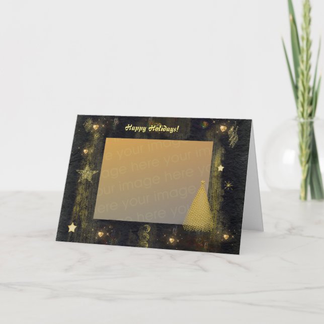 Cartes Pour Fêtes Annuelles L'étoile d'or et l'arbre (Devant)