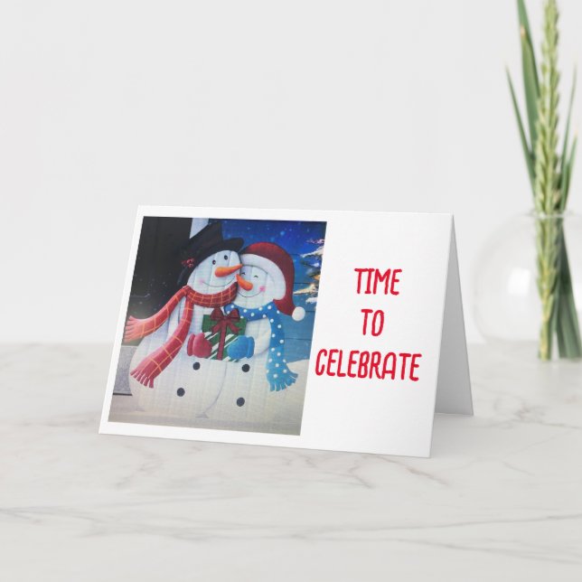 CARTES POUR FÊTES ANNUELLES LET'S EAT, LET'S DRINK & LET'S BE MERRY  (Devant)