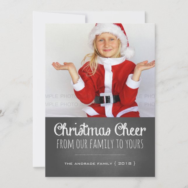 Cartes Pour Fêtes Annuelles Lettrage de tableau de photo de vacances (Devant)