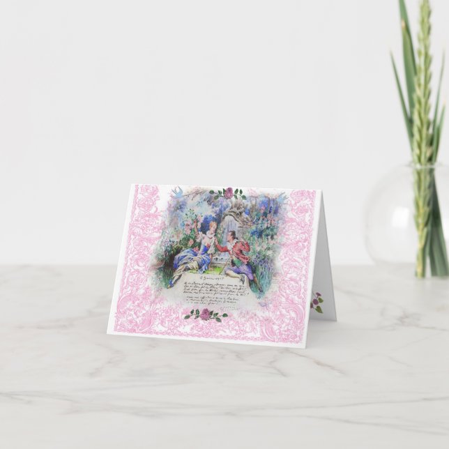 Cartes Pour Fêtes Annuelles LETTRE D'AMOUR Française Marie Antoinette Valentin (Devant)
