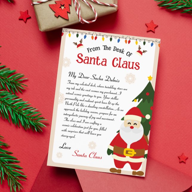 Cartes Pour Fêtes Annuelles Lettre de Noël du bureau du Père Noël (Créateur téléchargé)