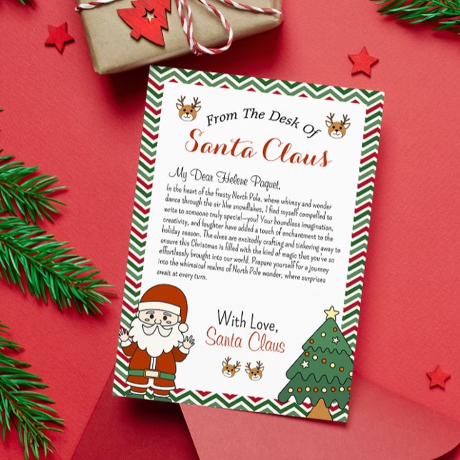 Cartes Pour Fêtes Annuelles Lettre de Noël du bureau du Père Noël (Créateur téléchargé)