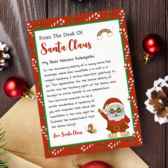Cartes Pour Fêtes Annuelles Lettre de Noël du bureau du Père Noël (Créateur téléchargé)