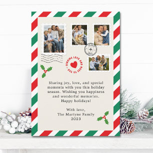 Cartes Pour Fêtes Annuelles Lettre de Noël Famille Photo Collage