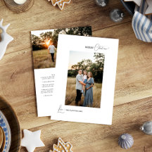 Lettre de Noël moderne blanche et photo