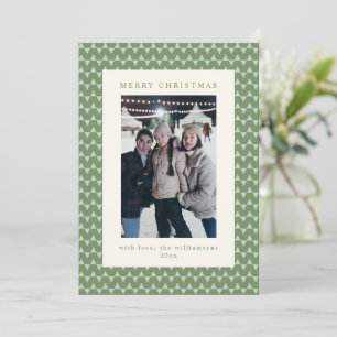 Cartes Pour Fêtes Annuelles Lettre de Noël photo triangle vert sauge moderne