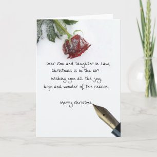 Cartes Pour Fêtes Annuelles Lettre de noël Son & Fille en droit sur la neige