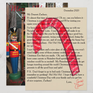 Cartes Pour Fêtes Annuelles Lettre de Père Noël Sucre de canne Nutcrackers