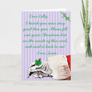 Cartes Pour Fêtes Annuelles Lettre de souhait de Noël du père noël