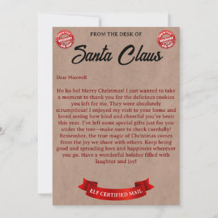 Cartes Pour Fêtes Annuelles Lettre du Père Noël