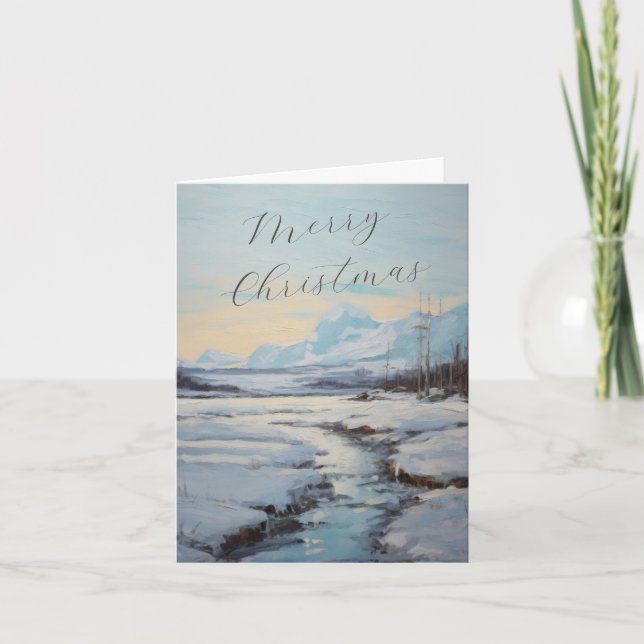 Cartes Pour Fêtes Annuelles LETTRE Familiale Personnalisée HIVER CADRE DE Noël (Devant)