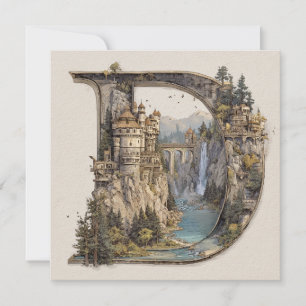 Cartes Pour Fêtes Annuelles Lettre fantaisiste D avec livre d'histoires de châ