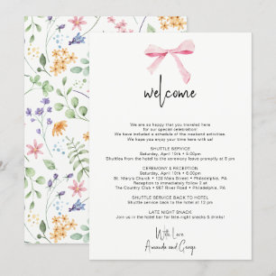Cartes Pour Fêtes Annuelles Lettre Mariage à fleurs Bow Bienvenue Sac Itinérai