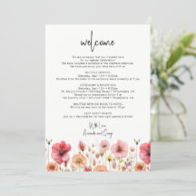 LETTRE mariage SAC DE BIENVENUE Fleur sauvage Itin
