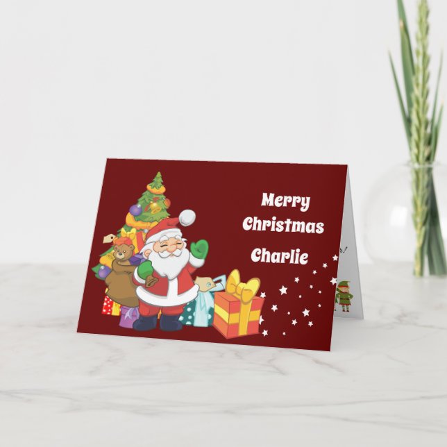 Cartes Pour Fêtes Annuelles Lettre personnalisée de Père Noël à un enfant (Devant)