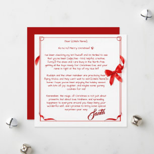 Cartes Pour Fêtes Annuelles Lettre personnalisée du Père Noël pour les enfants