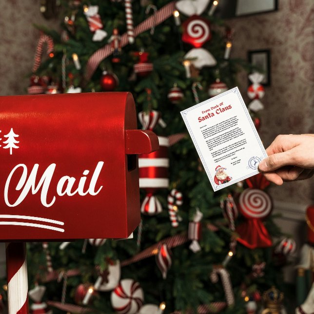 Cartes Pour Fêtes Annuelles Lettre personnalisée modifiable du Père Noël (Créateur téléchargé)