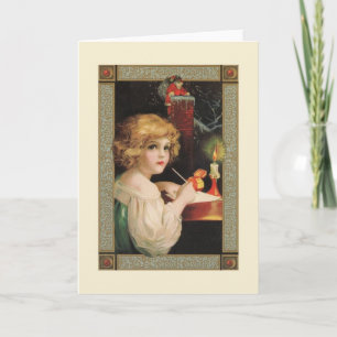 Cartes Pour Fêtes Annuelles Lettre victorienne à Père Noël Christmas Card
