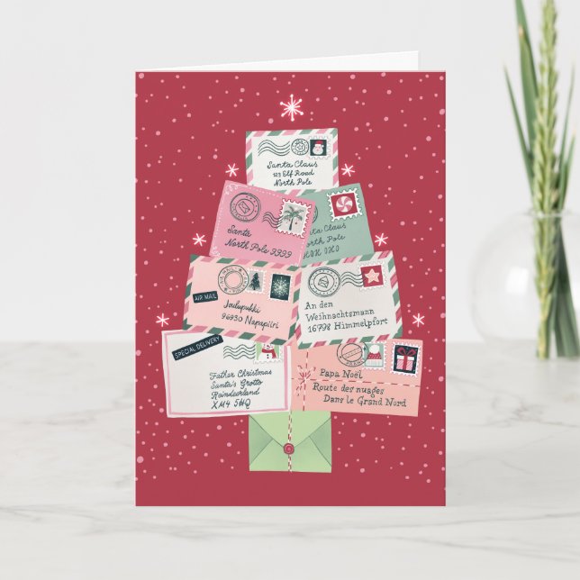 Cartes Pour Fêtes Annuelles Lettres à Père Noël Christmas Tree pliées (Devant)