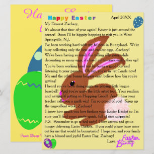 Cartes Pour Fêtes Annuelles Lettres de la personnalisation du lapin de Pâques