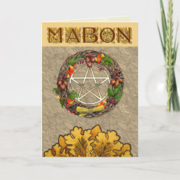 Cartes Pour Fêtes Annuelles Lettres de Mabon Wreath et de chêne