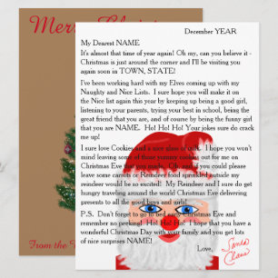 Cartes Pour Fêtes Annuelles Lettres de Père Noël Lettre personnalisée