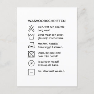 Cartes Pour Fêtes Annuelles Lettres de Wasvoorell met wijn, grappige tekst kaa