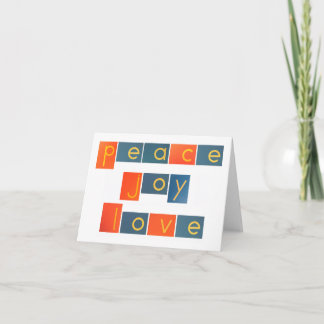 Cartes Pour Fêtes Annuelles LETTRES papier journal PEACE JOY LOVE