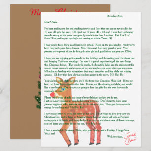 Cartes Pour Fêtes Annuelles Lettres personnalisées de Père Noël Reindeer
