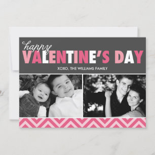 Cartes Pour Fêtes Annuelles Lettres rose moderne Photo de la Saint Valentin