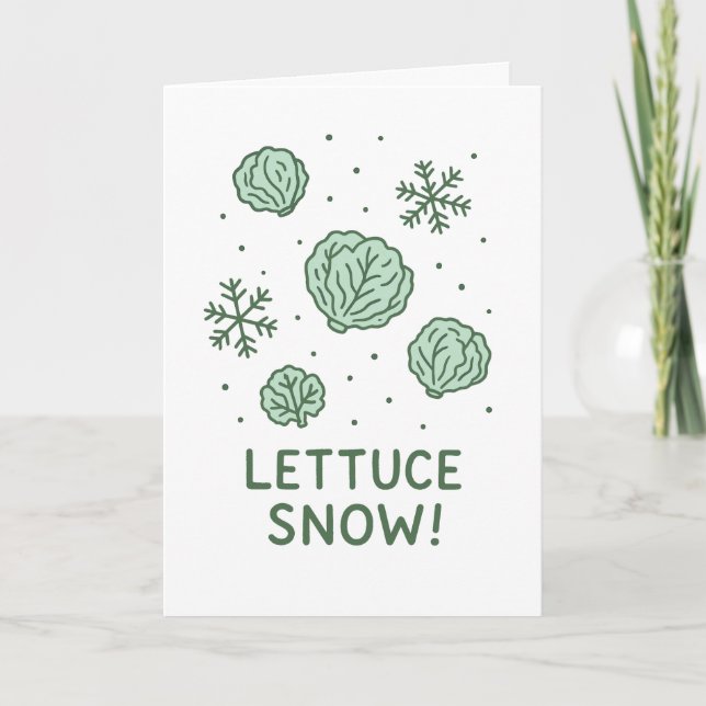 Cartes Pour Fêtes Annuelles Lettuce Snow - Funny Christmas Card (Devant)