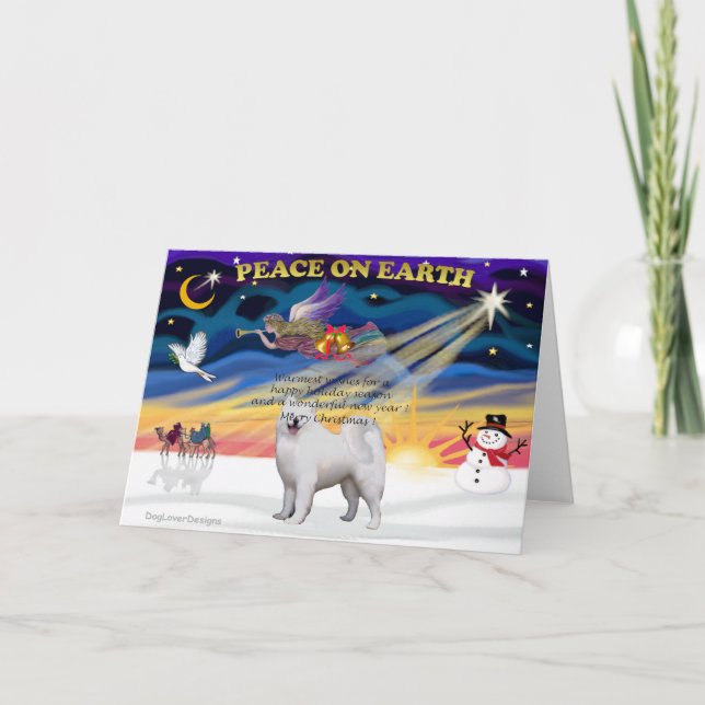 Cartes Pour Fêtes Annuelles Lever de Noël - Samoyed (Devant)