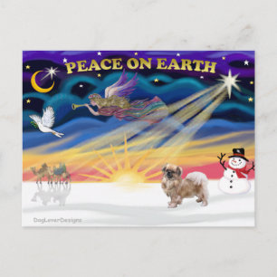 Cartes Pour Fêtes Annuelles Lever de soleil de Noël - Tibetan Spaniel 1