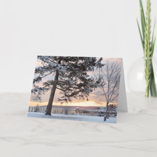 Cartes Pour Fêtes Annuelles Lever du soleil hivernal de Plymouth, Massachusett (Devant)