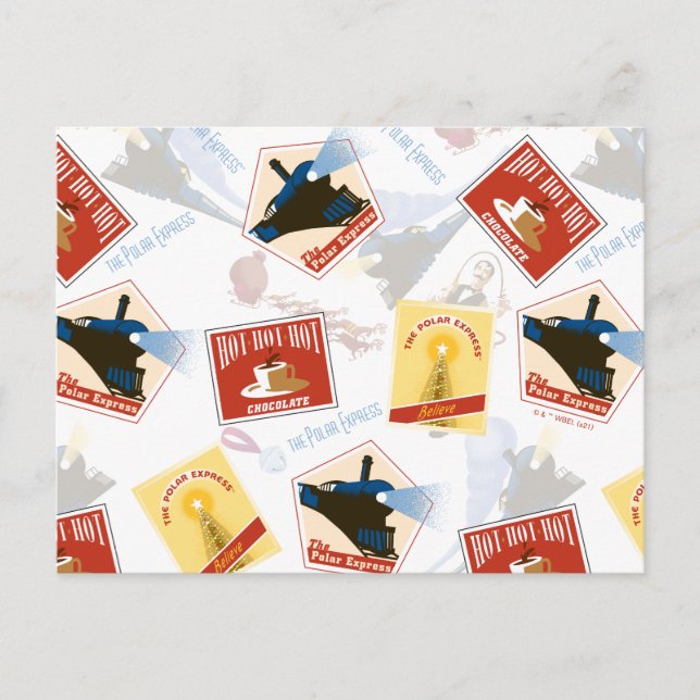 Cartes Pour Fêtes Annuelles L'Express polaire | Motif d'autocollant rétro (Devant)