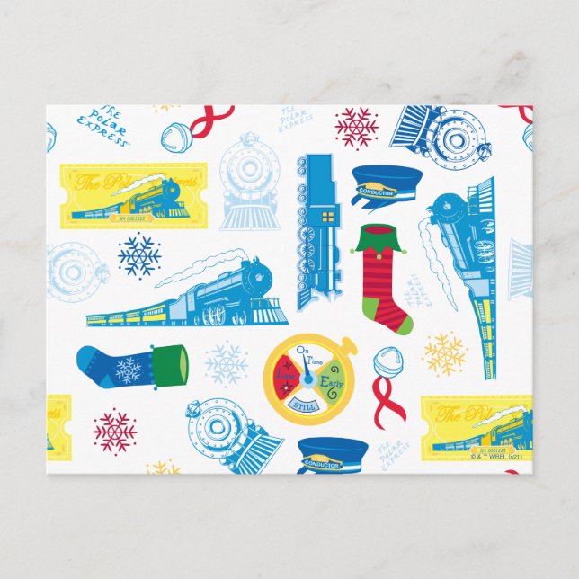 Cartes Pour Fêtes Annuelles L'Express polaire | Motif d'icône de Noël (Devant)