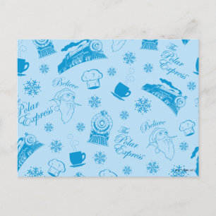 Cartes Pour Fêtes Annuelles L'Express polaire   Motif d'icône de vacances bleu